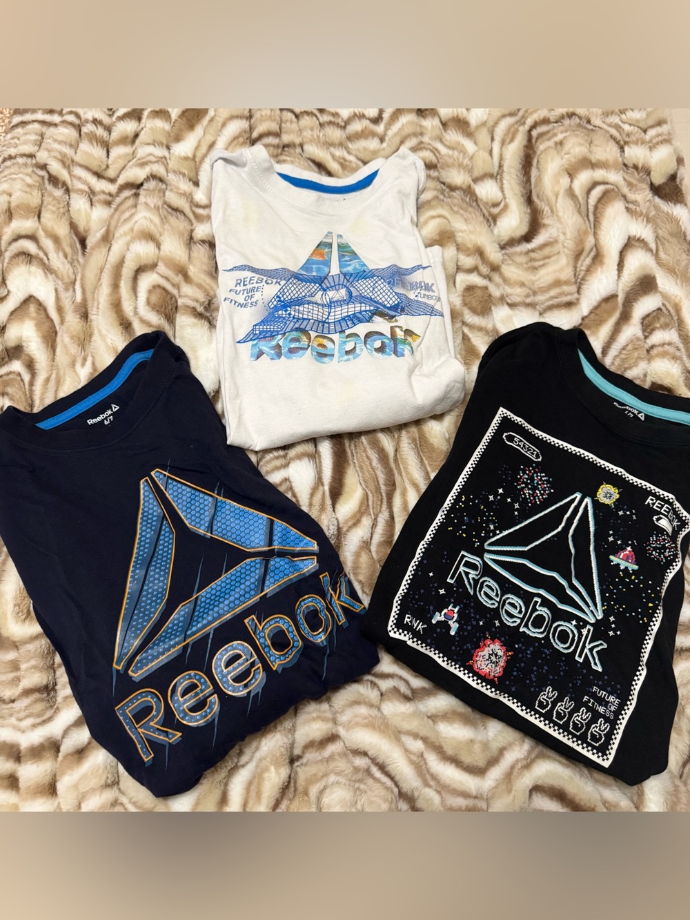 Reebok Kids Graphic Sweatshirt Trio - White, Navy & Black